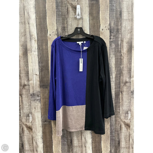 Top Long Sleeve By Chicos In Black & Purple, Size: Xxl