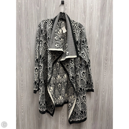 Sweater Cardigan By Melissa Paige In Black & White, Size: Xl