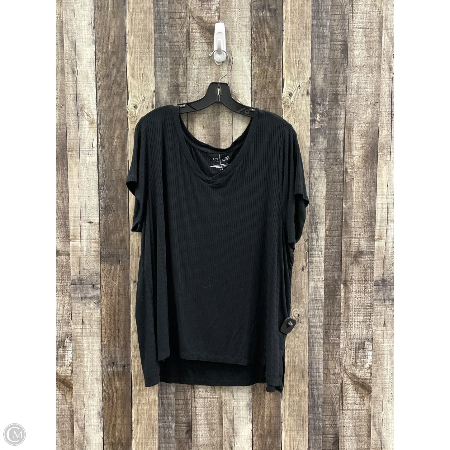 Top Short Sleeve By Rachel Zoe In Black, Size: 3x