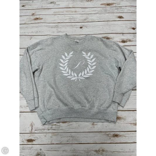 Sweatshirt Crewneck By Pink In Grey, Size: M