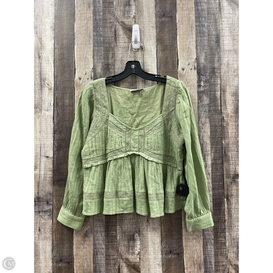 Top Long Sleeve By American Eagle In Green, Size: Xs