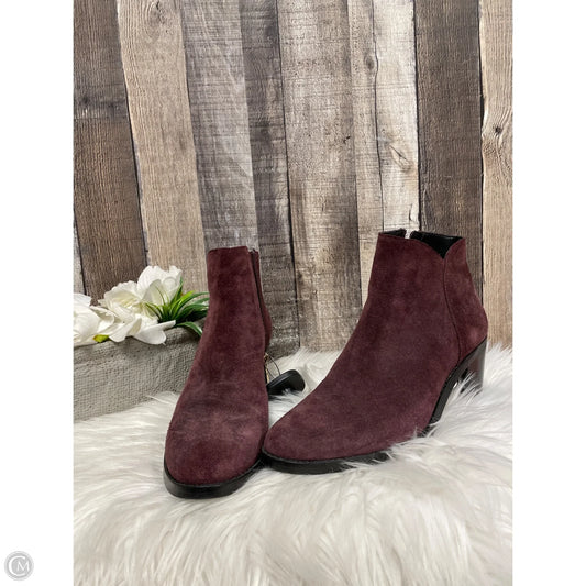 Boots Ankle Heels By Lands End In Maroon, Size: 7.5
