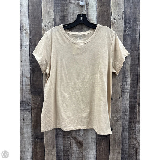 Top Short Sleeve By Time And Tru In Tan, Size: L