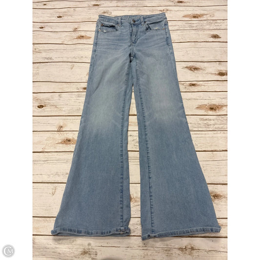 Jeans Flared By American Eagle In Blue Denim, Size: 4