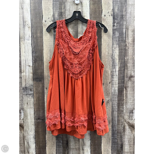 Top Sleeveless By Cme In Orange, Size: 2x