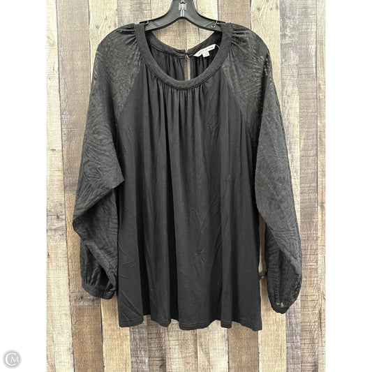 Top Long Sleeve By Zac And Rachel In Black, Size: 2x