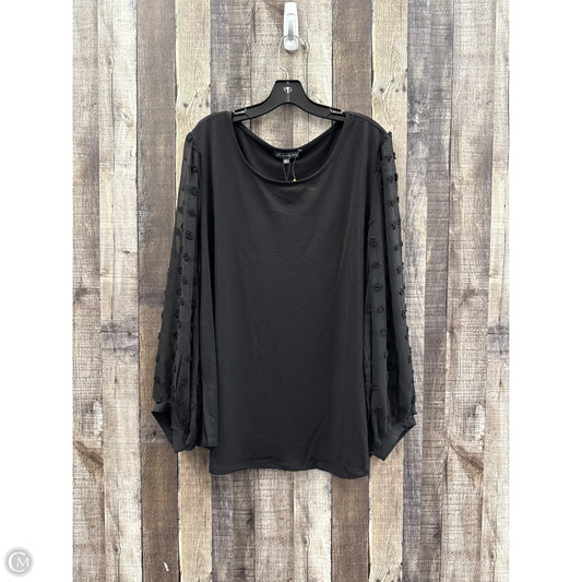 Top Long Sleeve By Adrianna Papell In Black, Size: 2x