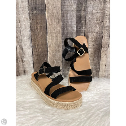 Sandals Heels Wedge By Inc In Black, Size: 8.5