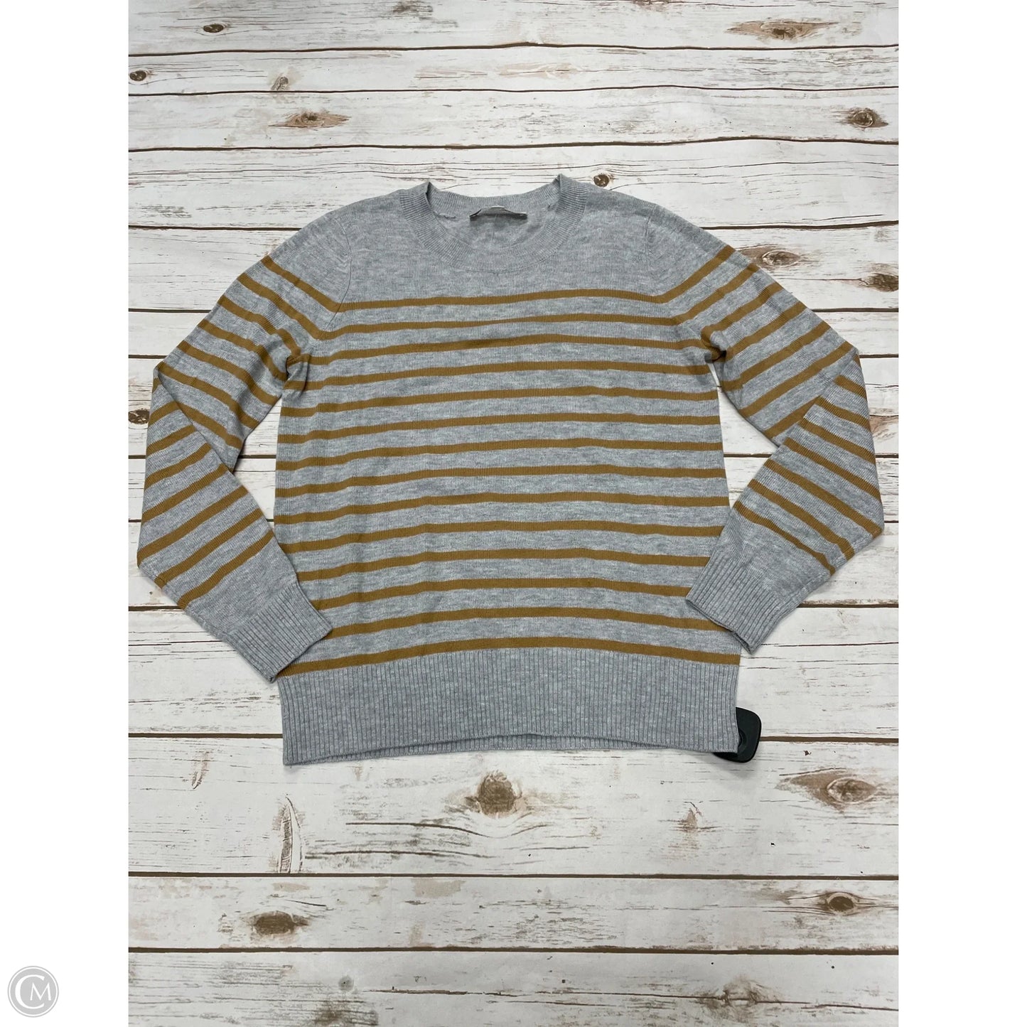 Sweater By Loft In Grey & Tan, Size: M