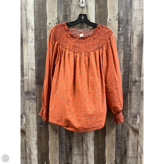 Top Long Sleeve By Universal Thread In Orange, Size: L