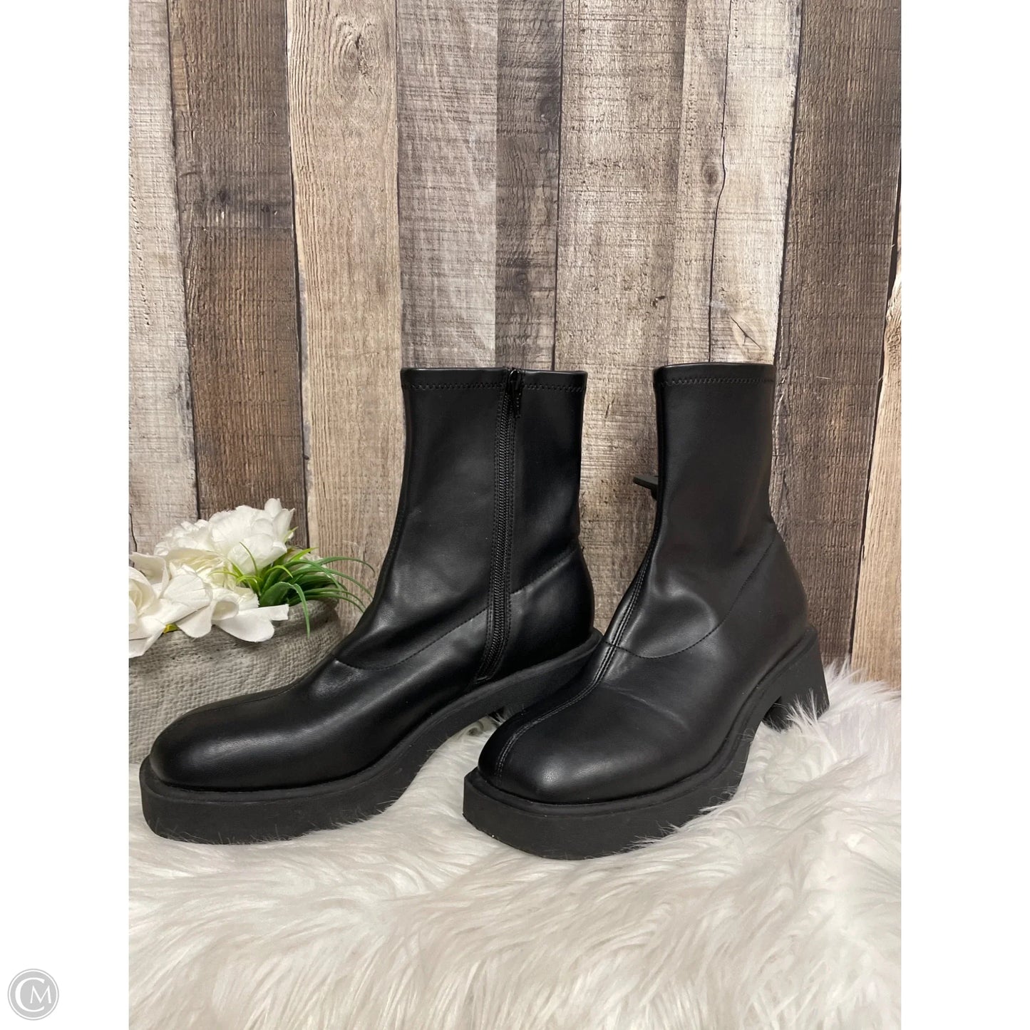 Boots Ankle Heels By Wild Fable In Black, Size: 10