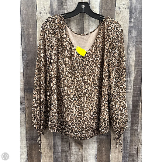 Top Long Sleeve By White House Black Market In Animal Print, Size: S