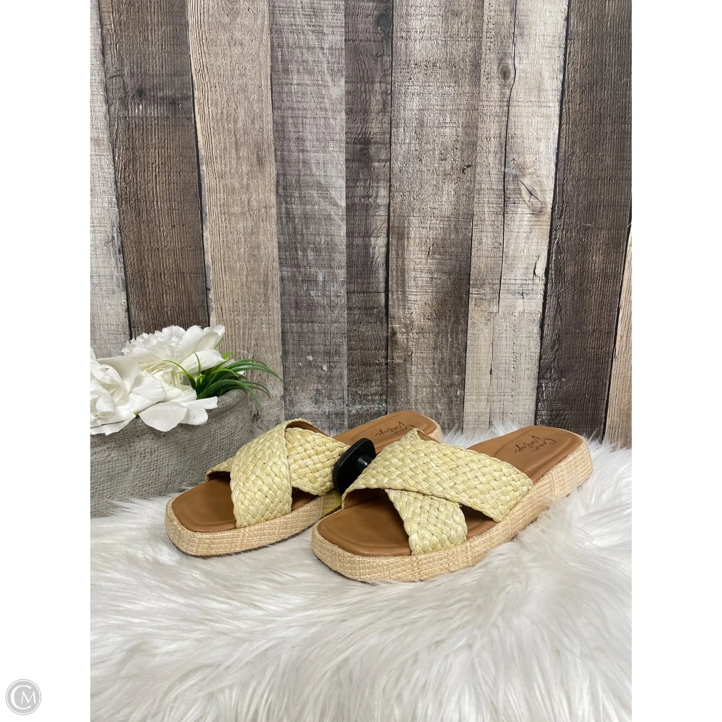 Sandals Flats By Crown Vintage In Cream, Size: 8.5