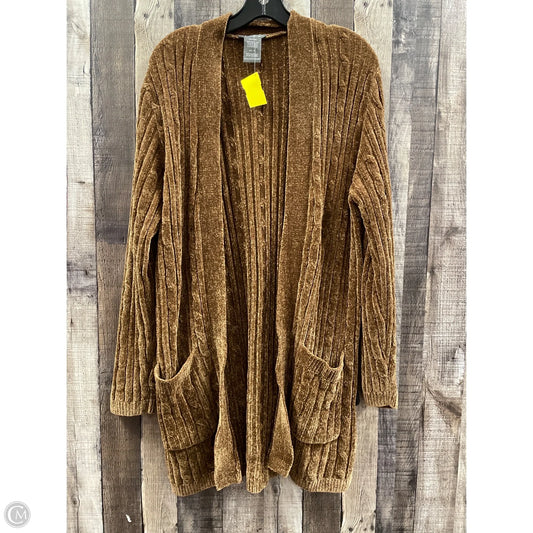 Sweater Cardigan By Matty M In Brown, Size: Xl