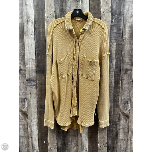 Jacket Shirt By Easel In Tan, Size: L