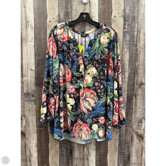 Top 3/4 Sleeve By Tahari In Multi-colored, Size: 3x