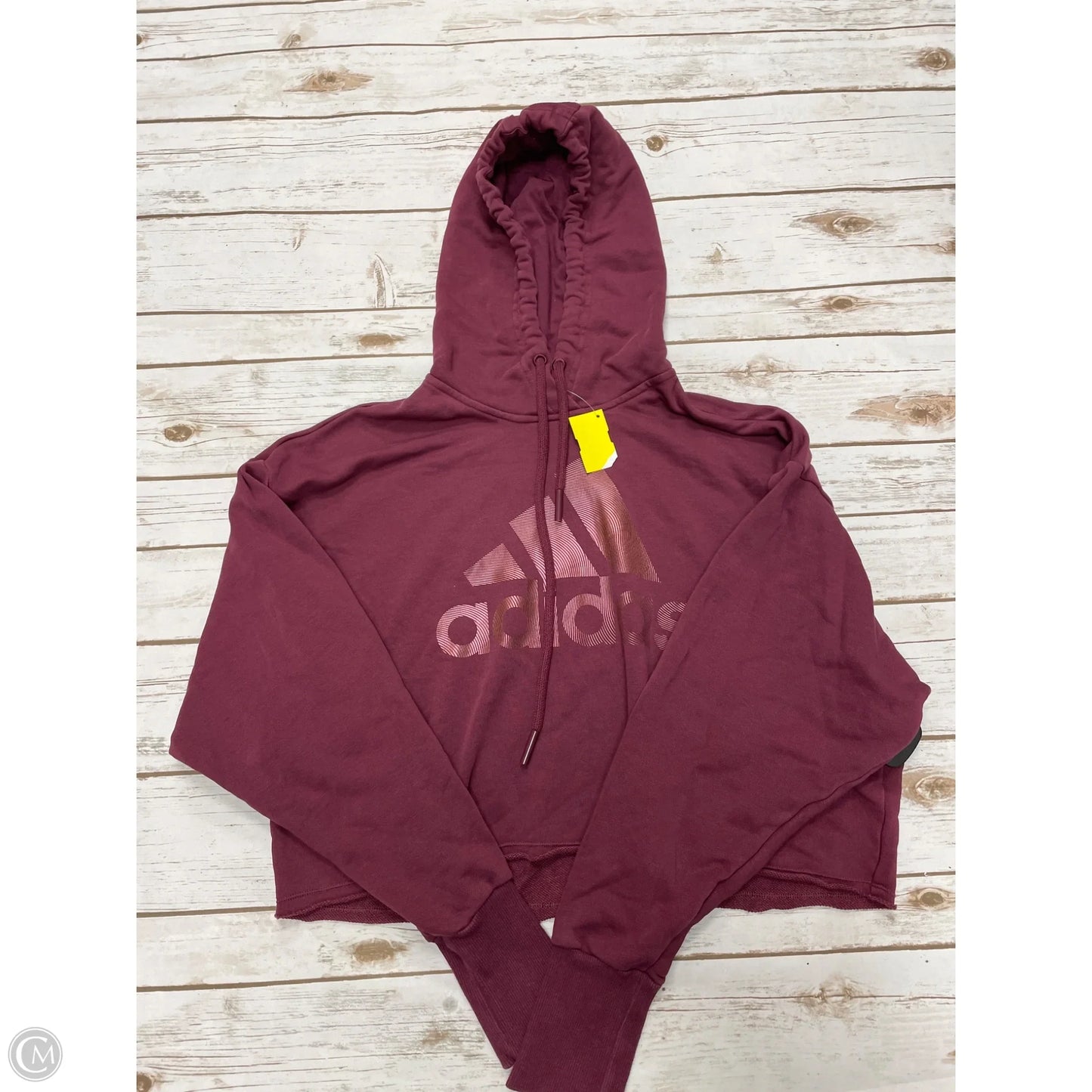 Sweatshirt Hoodie By Adidas In Maroon, Size: S