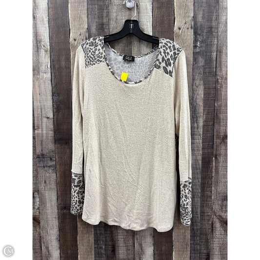 Top Long Sleeve By Cme In Ivory, Size: L