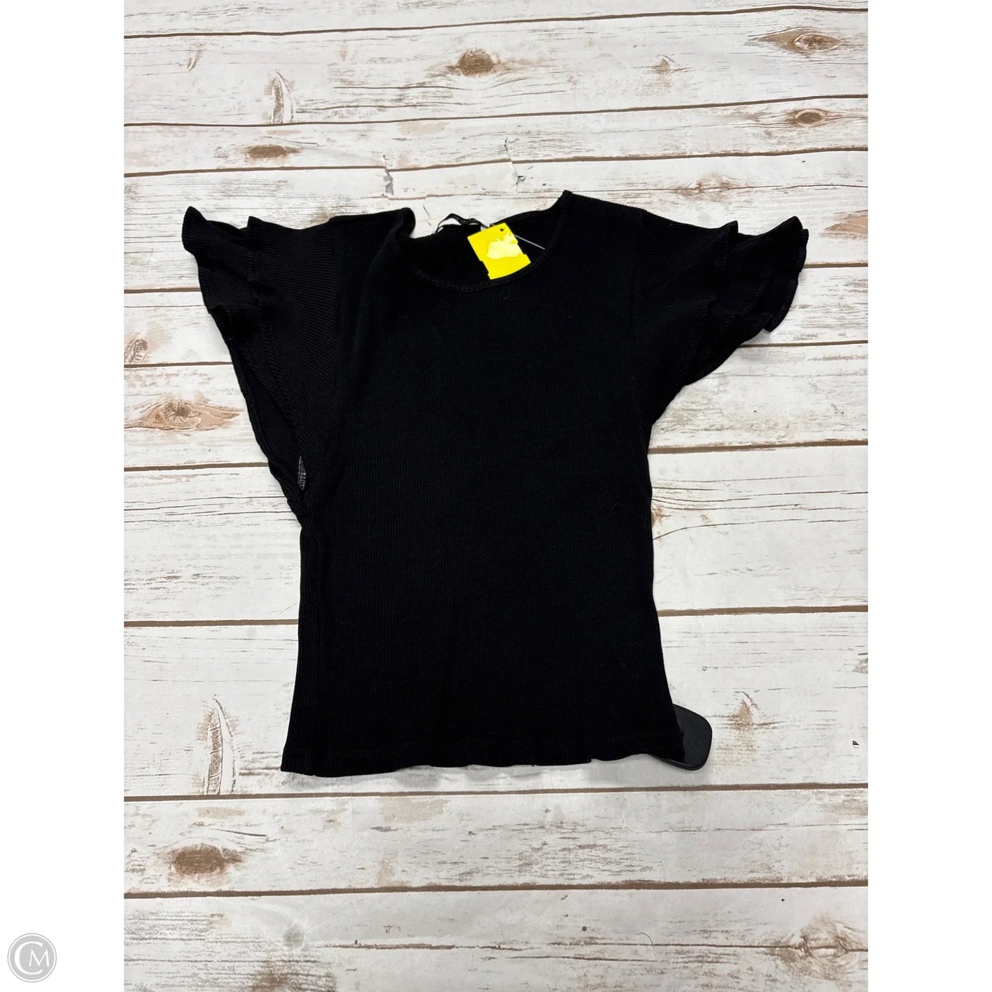 Top Short Sleeve By Zara In Black, Size: S