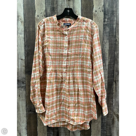 Top Long Sleeve By Lands End In Plaid Pattern, Size: 18