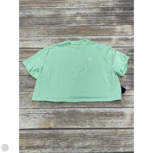 Athletic Top Short Sleeve By Nike In Green, Size: L