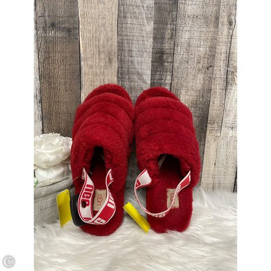 Slippers Designer By Ugg In Red, Size: 10