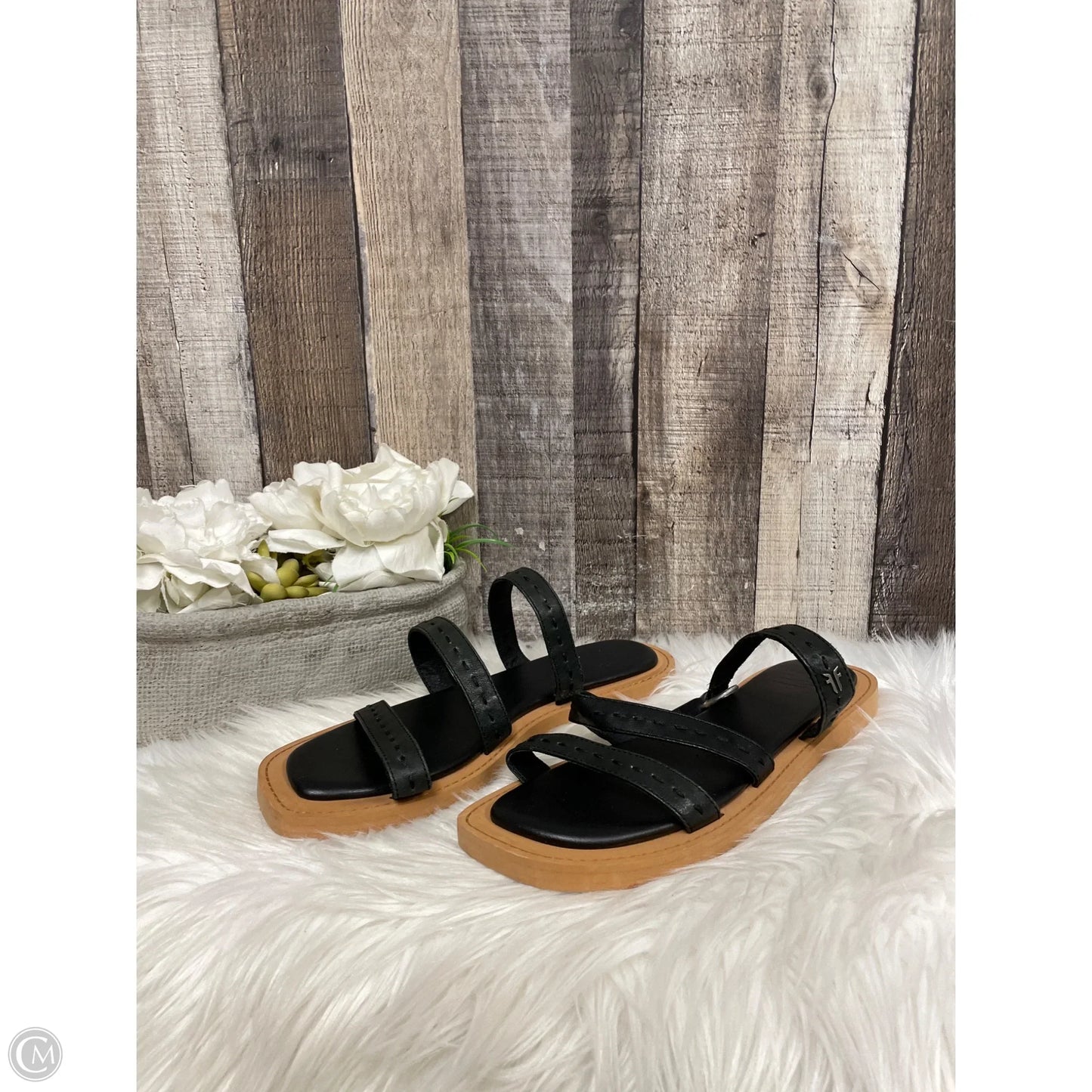 Sandals Designer By Frye In Black, Size: 9