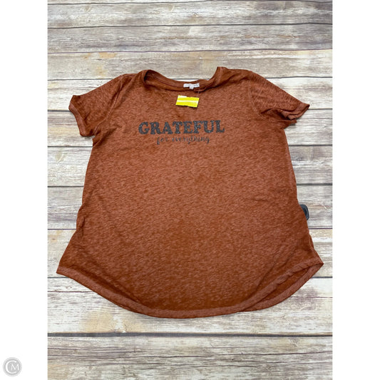 Top Short Sleeve By Maurices In Orange, Size: L
