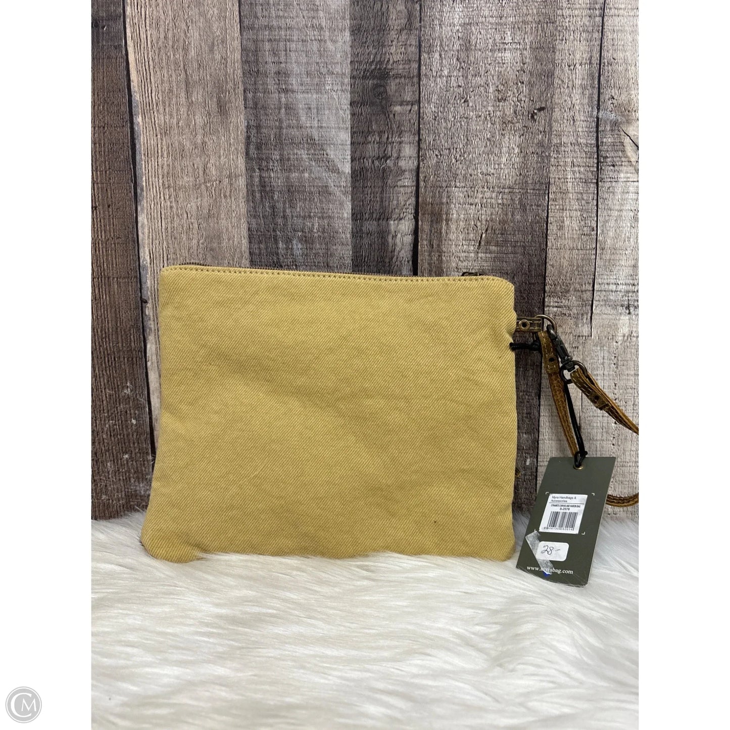 Clutch Leather By Myra, Size: Medium