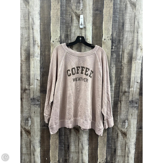 Sweatshirt Crewneck By Old Navy In Tan, Size: 3x