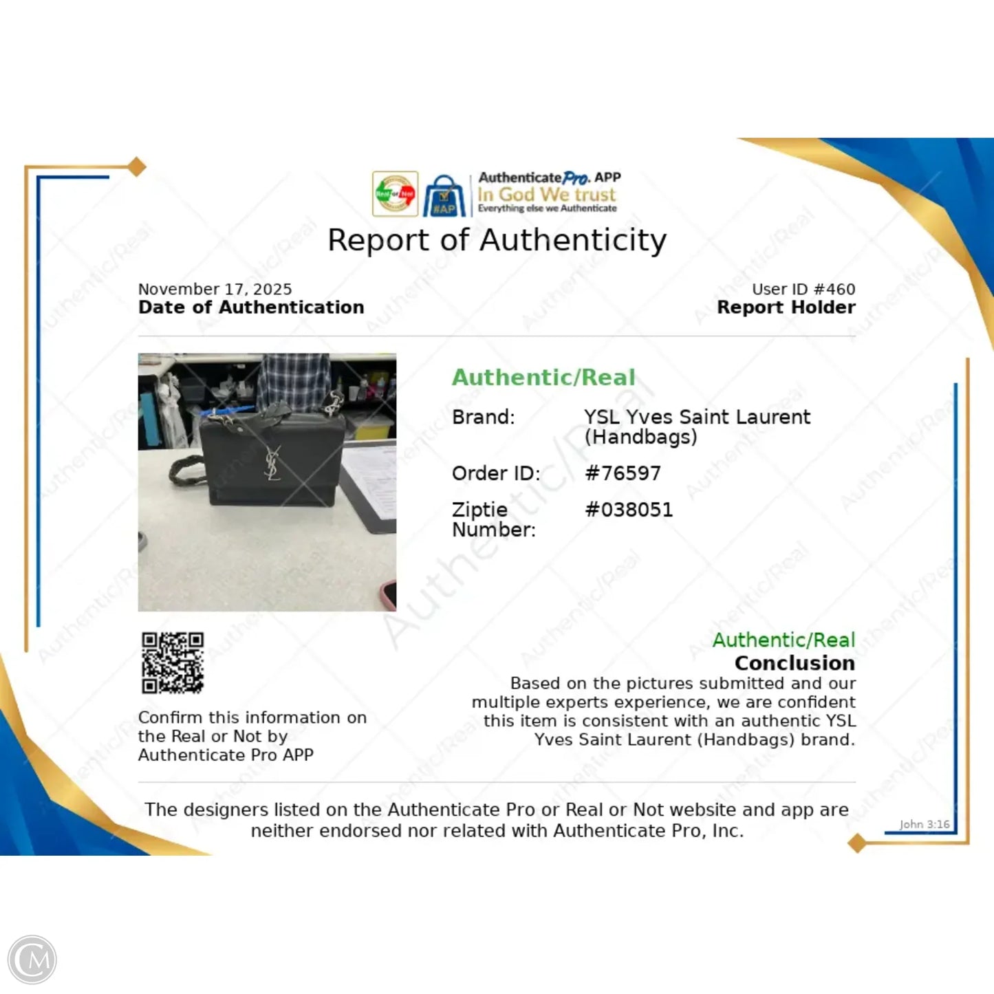 Handbag Luxury Designer By Yves Saint Laurent, Size: Medium