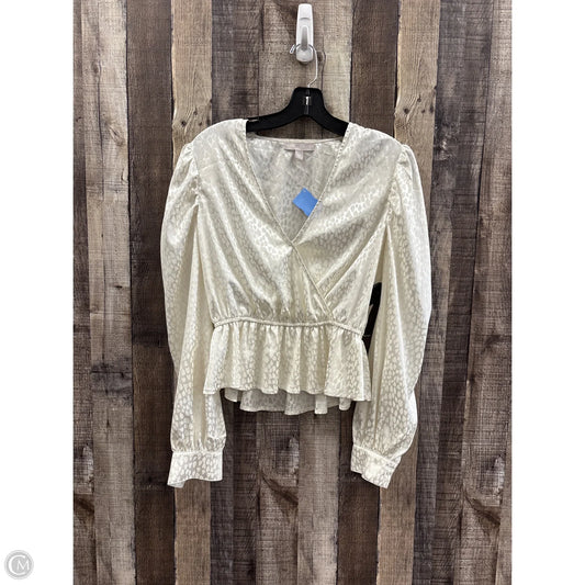 Top Long Sleeve By Chelsea 28 In Ivory, Size: S