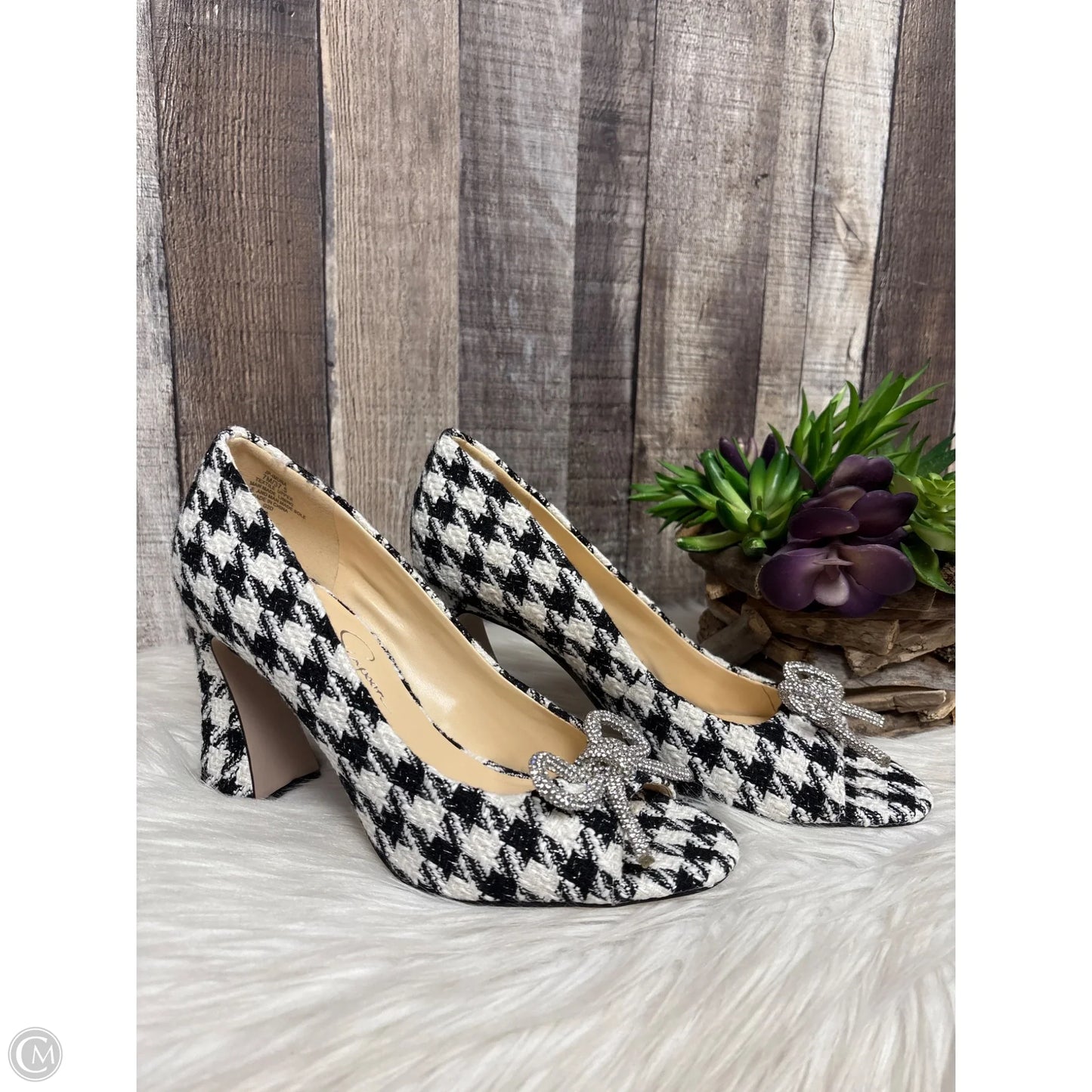 Shoes Heels Block By Jessica Simpson In Black & White, Size: 7