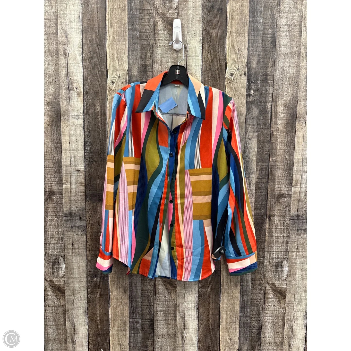 Top Long Sleeve By Cmf In Multi-colored, Size: M