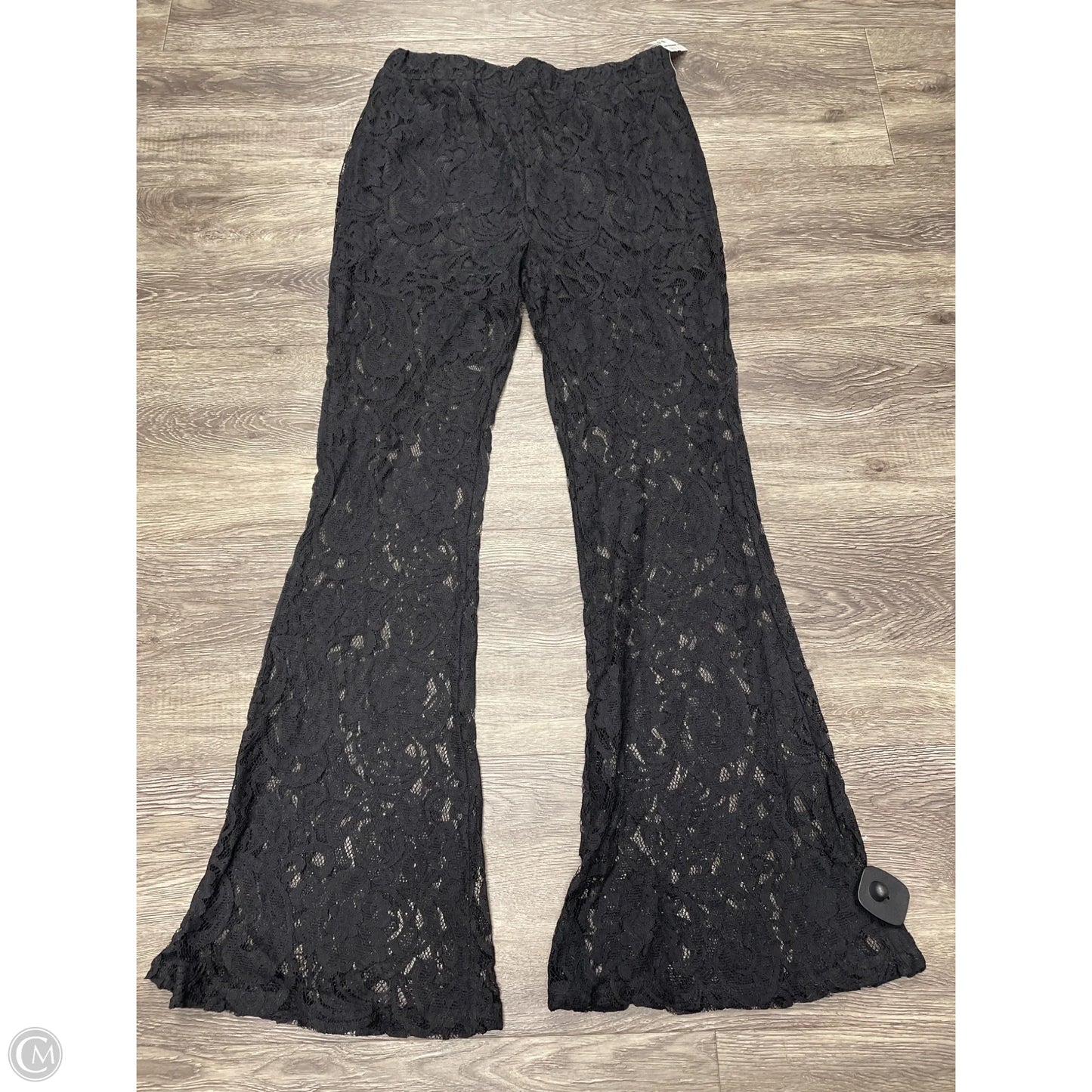 Pants Wide Leg By Cme In Black, Size: L