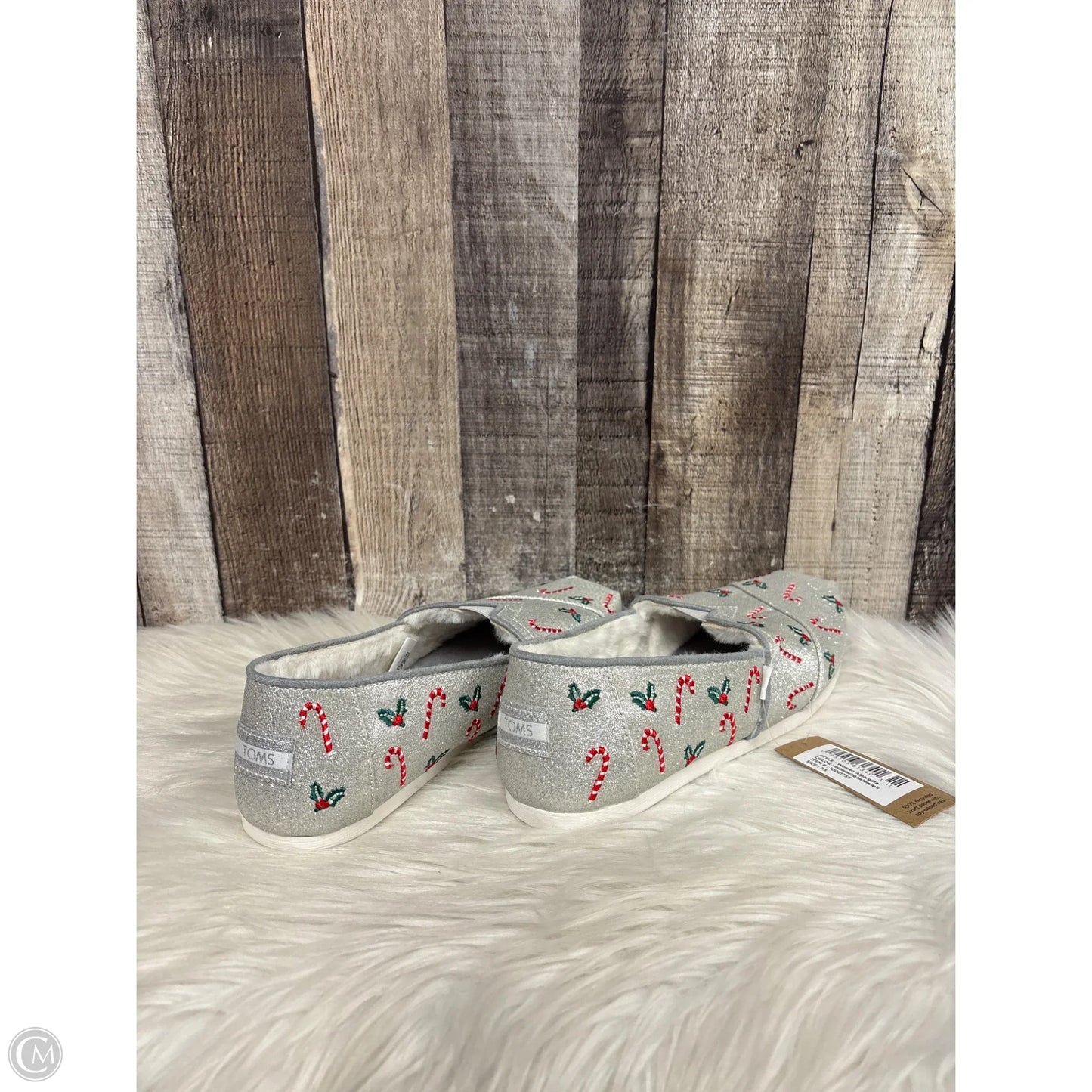 Shoes Flats By Toms In Silver, Size: 7.5