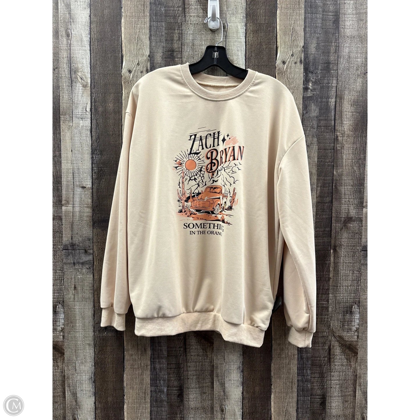 Top Long Sleeve By Cmf In Cream, Size: L