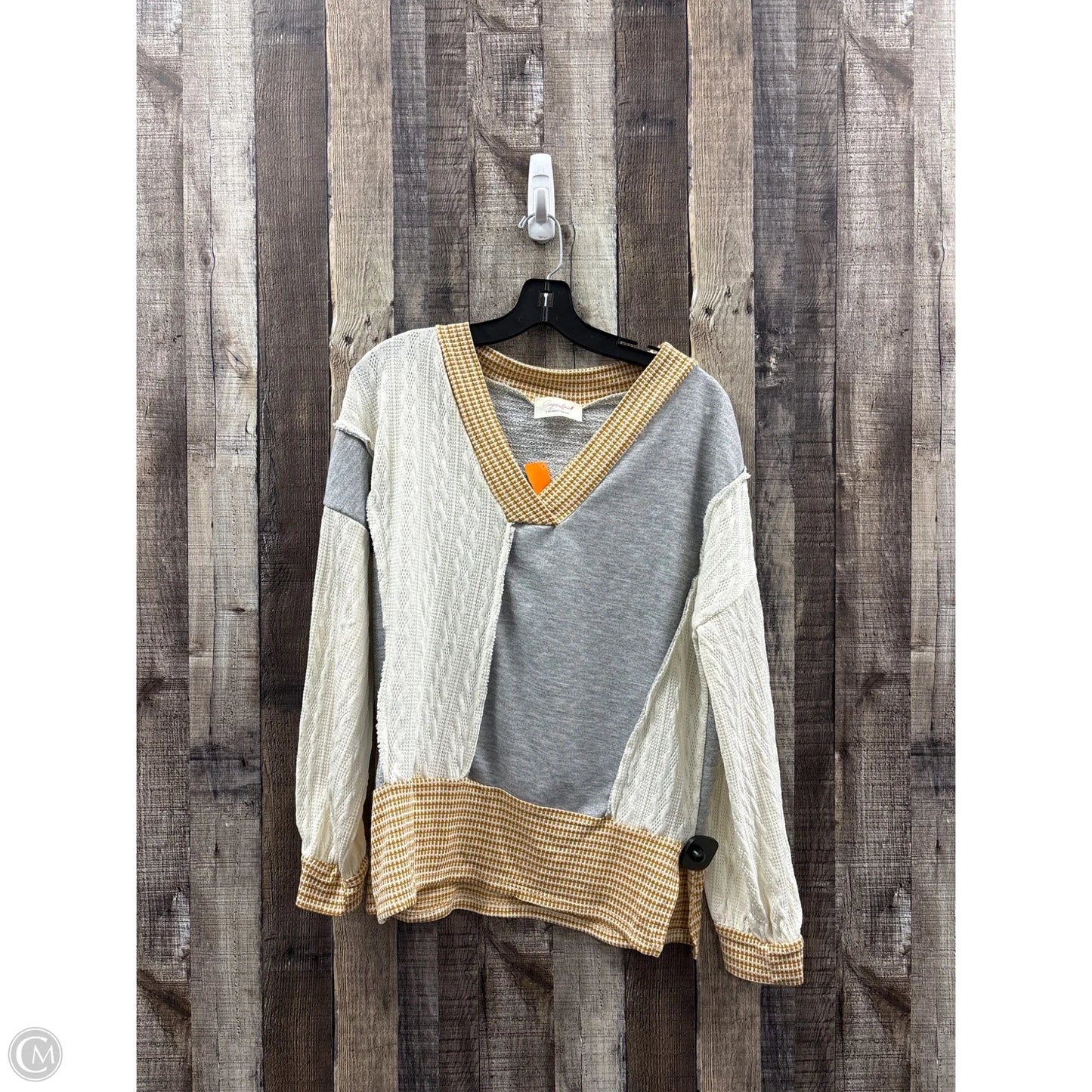 Top Long Sleeve By Cme In Ivory, Size: M