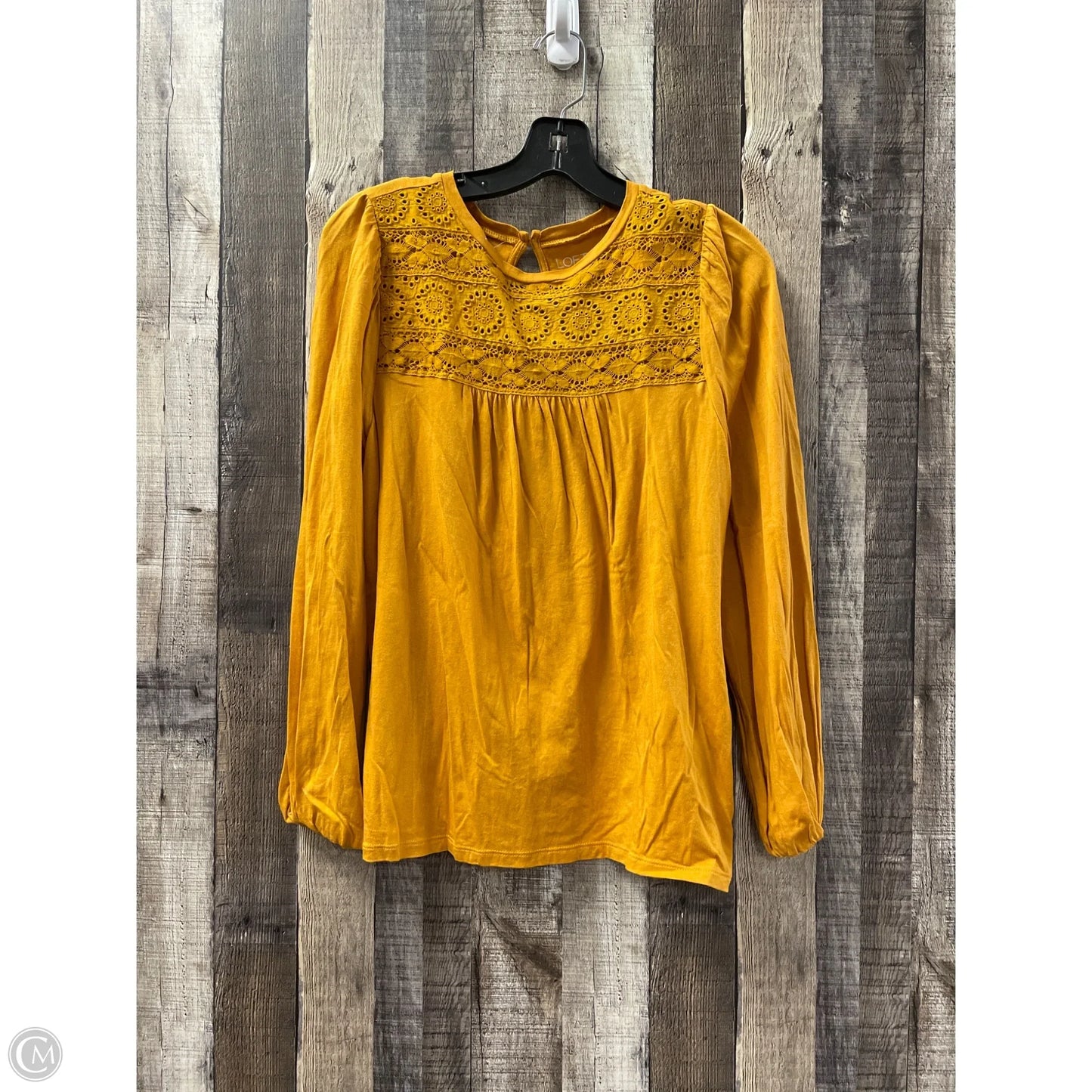 Top Long Sleeve By Loft In Yellow, Size: M