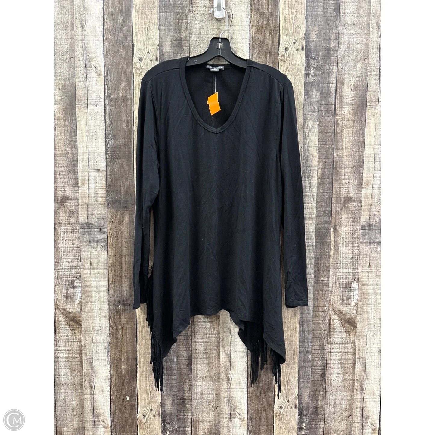 Top Long Sleeve By Chelsea And Theodore In Black, Size: Xl