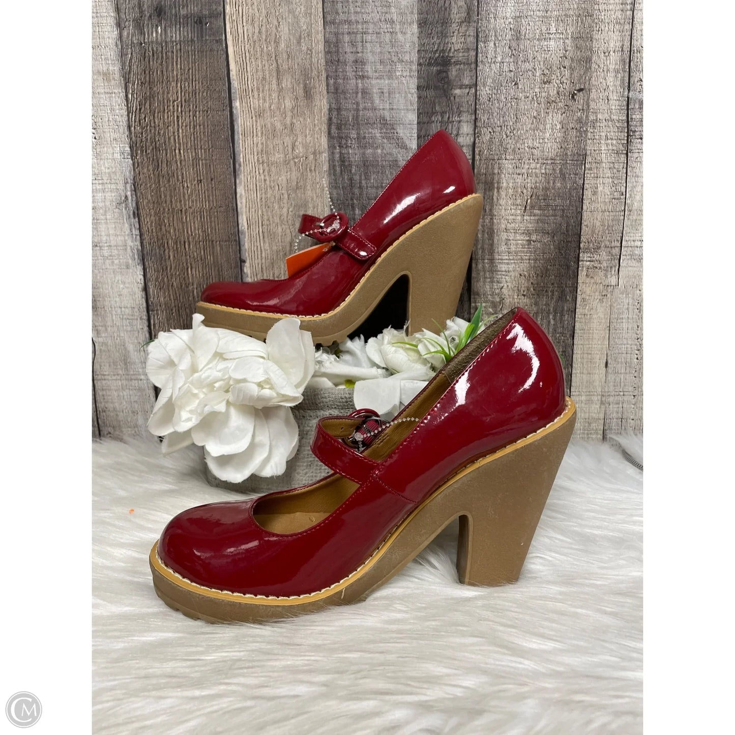 Shoes Heels Block By Bakers Shoes In Red, Size: 7