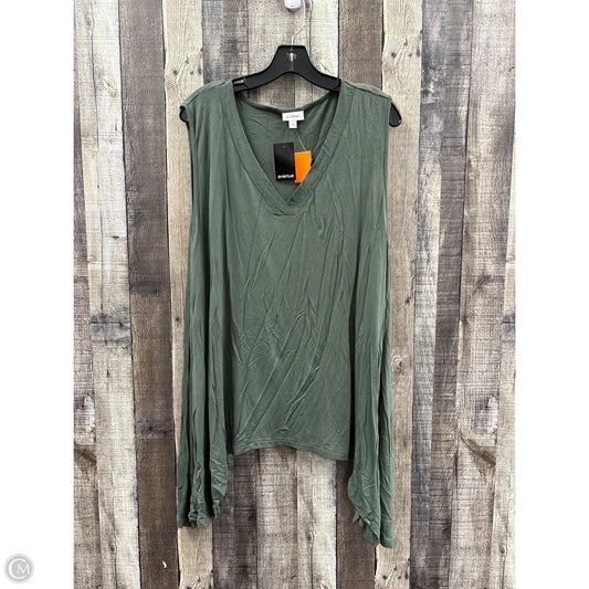 Top Sleeveless By Avenue In Green, Size: 1x
