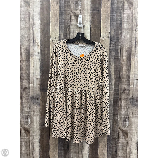 Top Long Sleeve By Cme In Animal Print, Size: 2x