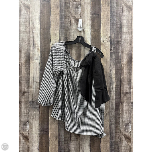 Top Long Sleeve By Cato In Checkered Pattern, Size: 1x