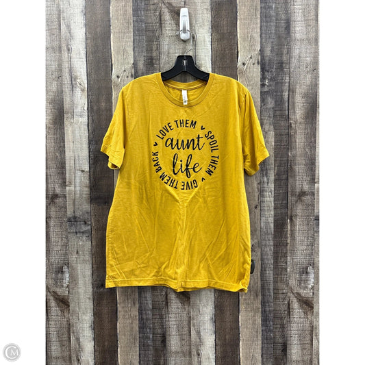 Top Short Sleeve By Bella + Canvas In Gold, Size: L
