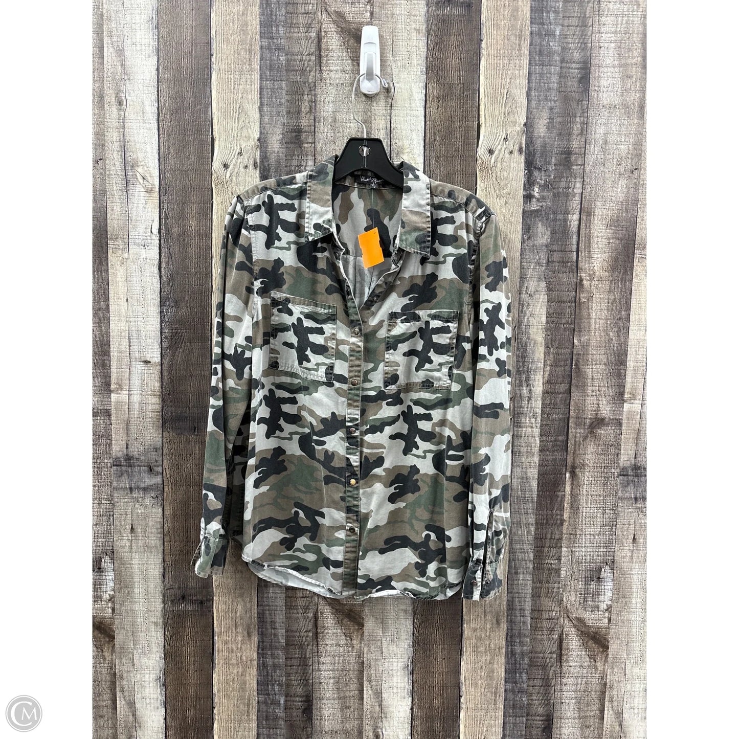 Top Long Sleeve By Velvet Heart In Camouflage Print, Size: S