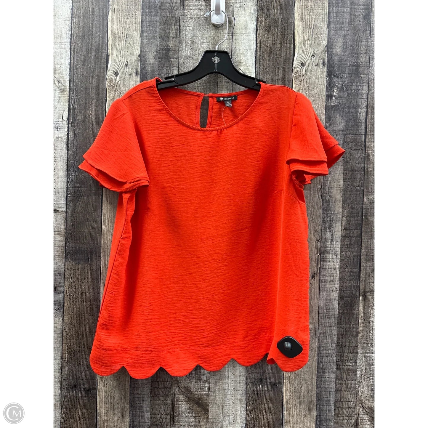 Top Short Sleeve By Versona In Red, Size: M