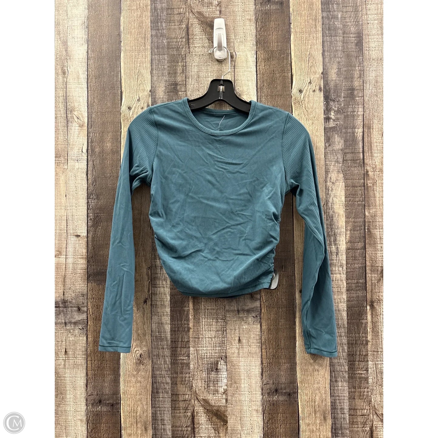 Athletic Top Long Sleeve Crewneck By Lululemon In Teal, Size: S