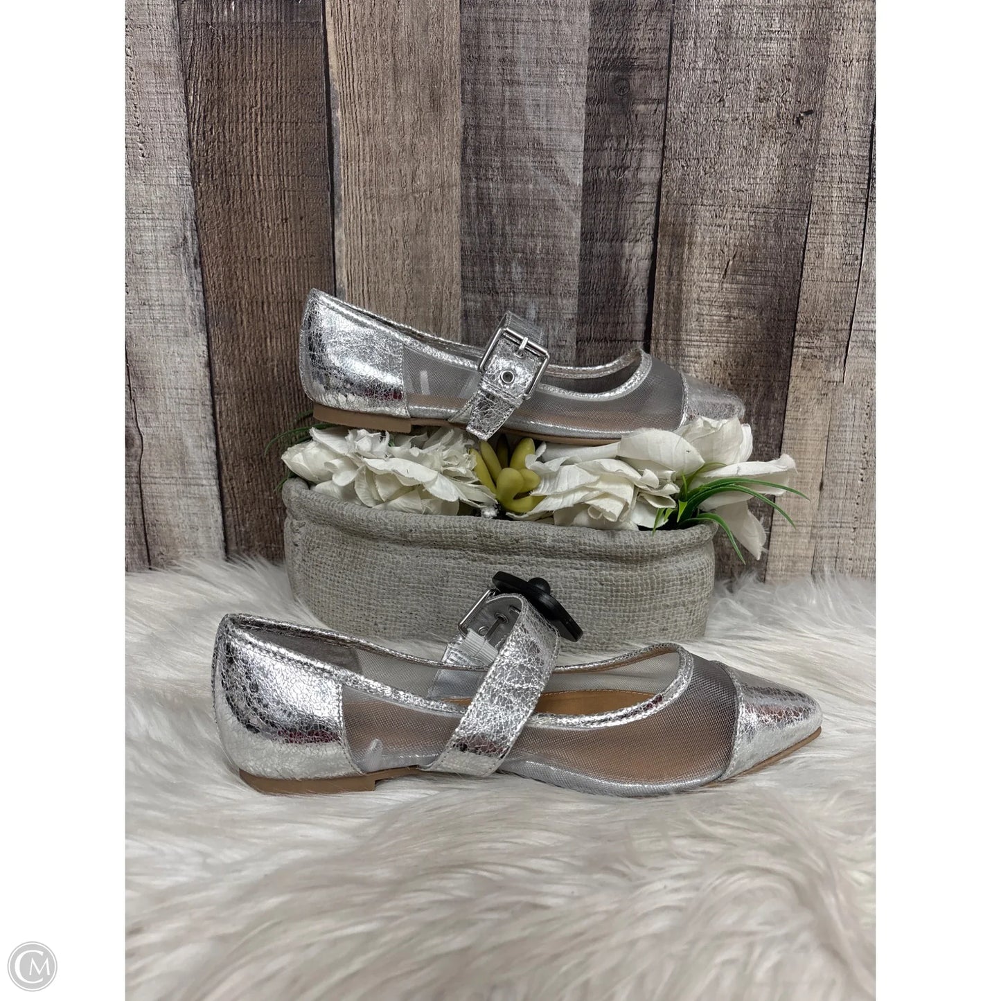 Shoes Flats By Report In Silver, Size: 7