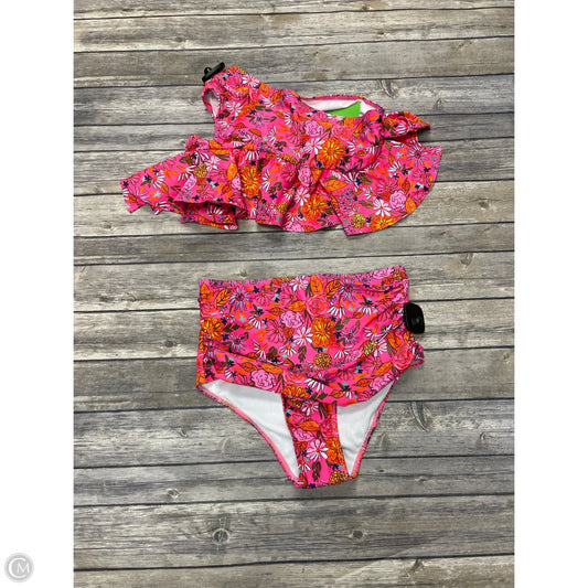 Swimsuit 2pc By Cme In Pink, Size: Medium